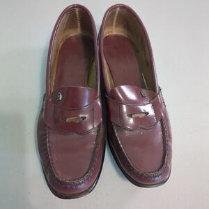 Vintage Etienne Aigner Leather Block Heal penny Loafers Shoes Size 8 n